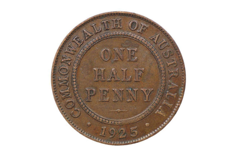 1925 Halfpenny George V Low Mint in Very Fine Condition