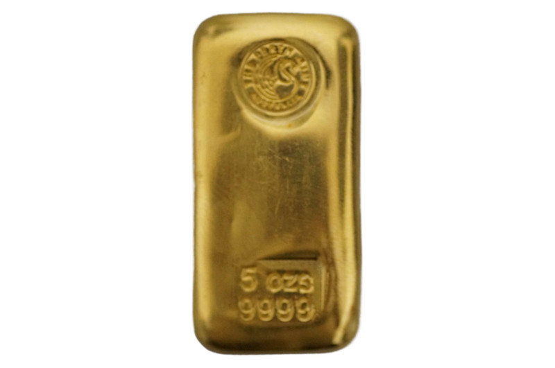 Perth Mint 5oz 9999 Fine Gold Cast Bullion Bar