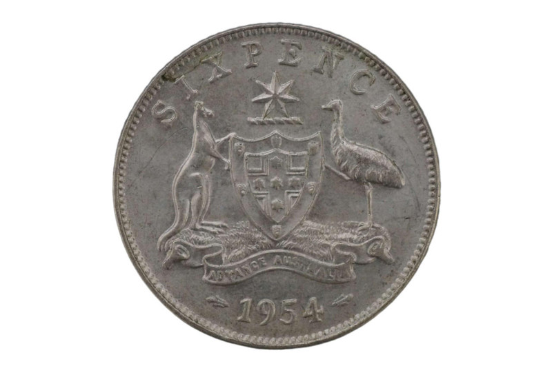1954 Sixpence Elizabeth II in Almost Uncirculated Condition
