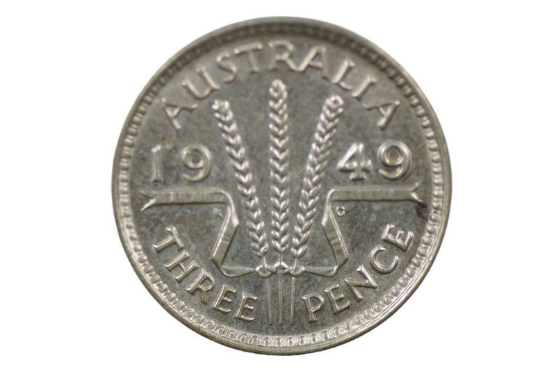 1949 Threepence George VI in Uncirculated Condition