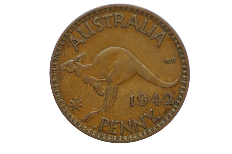  1942 I Penny Variety Missing Mint Mark in Very Fine Condition 