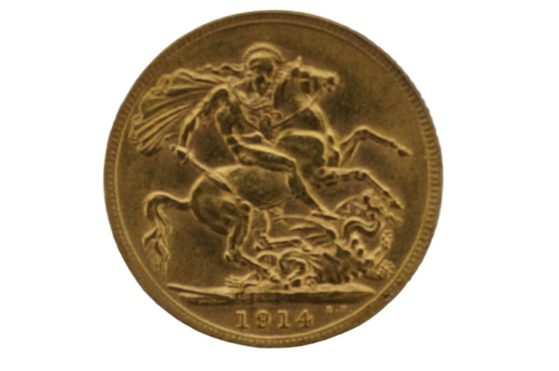 Great Britain 1914 Gold Full Sovereign in Extremely Fine Condition