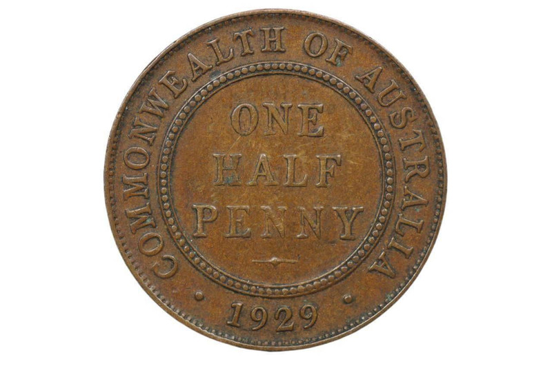 1929 Half Penny George V in Very Fine Condition