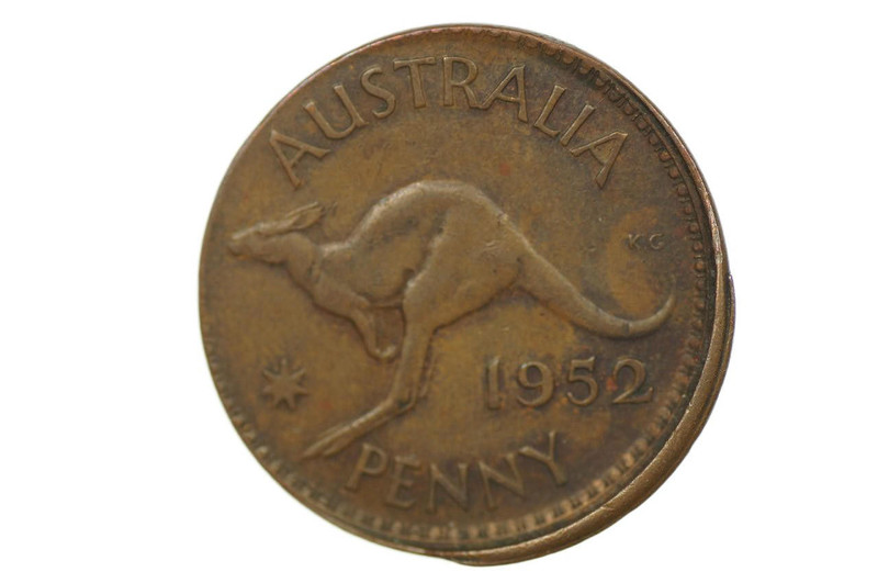 1952 Penny Variety Error Mis-Strike in about Extremely Fine Condition