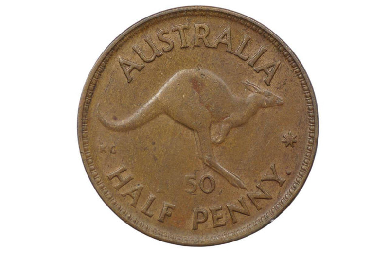 1950 Y. Half Penny Variety Error Filled Die in Very Fine Condition