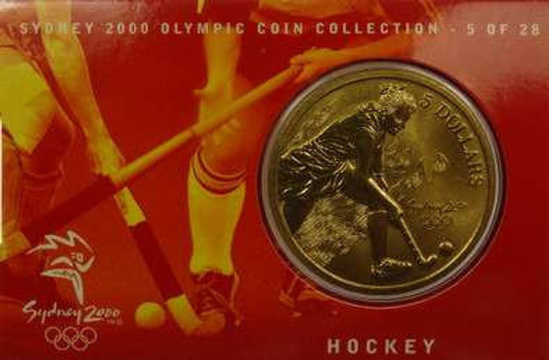Sydney 2000 Olympic Games Hockey Five Dollars Uncirculated Coin