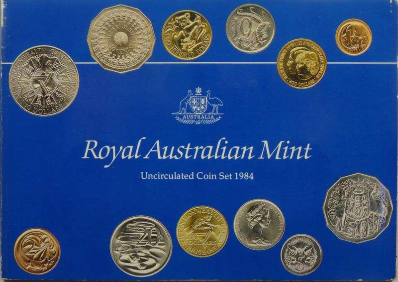 Royal Australian Mint 1984 Royal Australian Mint Clear Insert Uncirculated Coin Set 