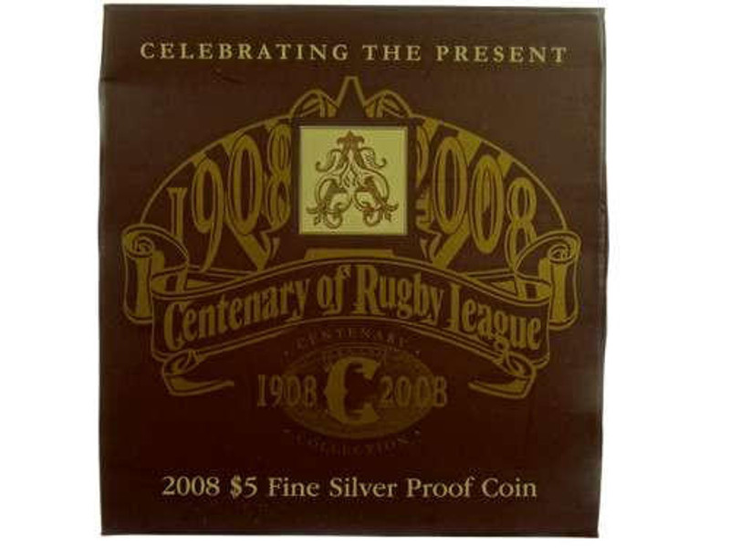 Centenary of Rugby League 2008 Five Dollar Fine Silver Proof Coin