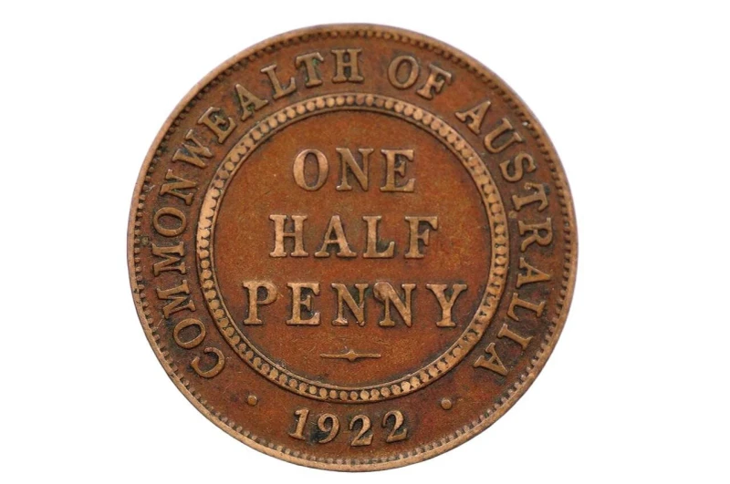 1922 Halfpenny Variety Blob Over Second N in about Very Fine Condition