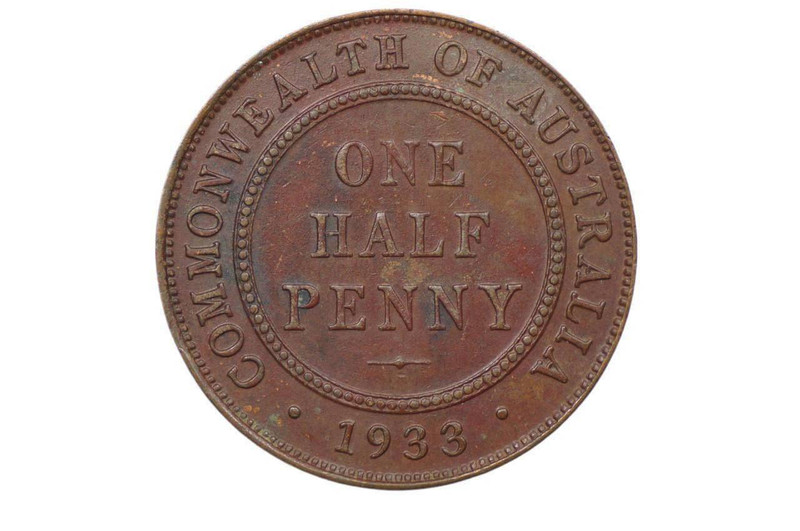 1933 Half Penny George V in Very Fine Condition