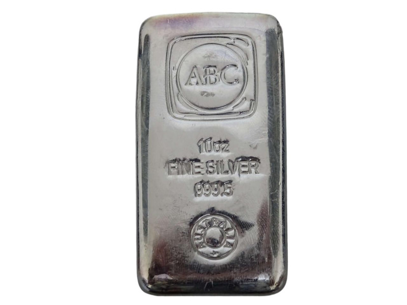 ABC Bullion 10oz Fine Silver 999.5 Cast Bullion Bar