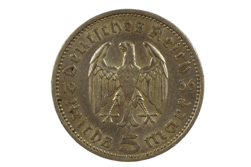 Germany, Third Reich 1936 A 5 Reichsmark in EF Condition