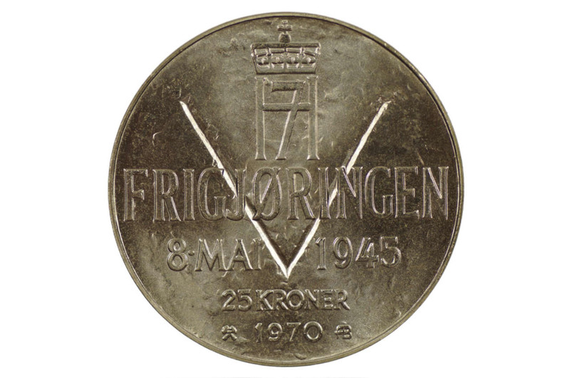 Norway 1970 25 Kroner in Uncirculated Condition