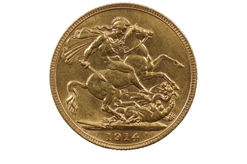 Great Britain 1914 Gold Sovereign in about Extremely Fine Condition