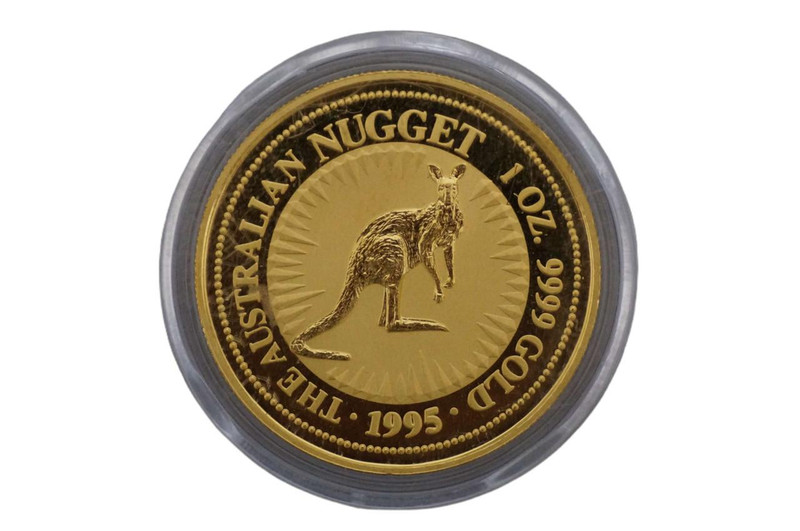 1995 1oz 9999 Gold Australian Nugget Kangaroo $100 Uncirculated Coin