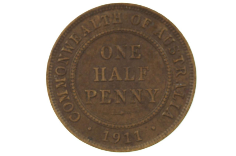 1911 Half Penny George V in Almost Very Fine Condition