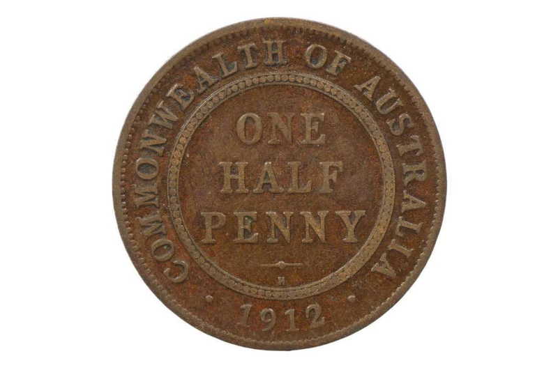 1912 H Halfpenny George V in Very Good Condition
