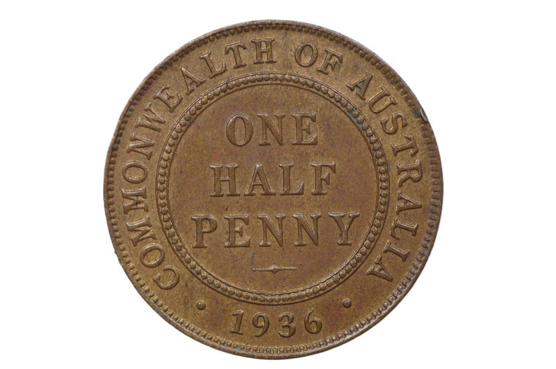 1936 Half Penny George V in Uncirculated Condition
