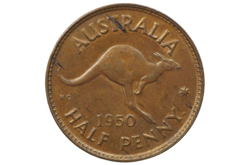 1950 Y. Half Penny George VI in Extremely Fine Condition