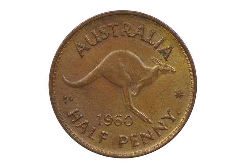 1960 Y. Half Penny Elizabeth II in about Uncirculated Condition