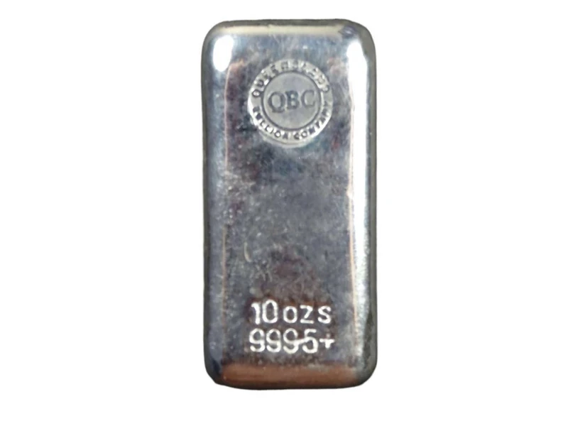 Queensland Bullion Company 10oz 999.5+ Silver Cast Bullion Bar