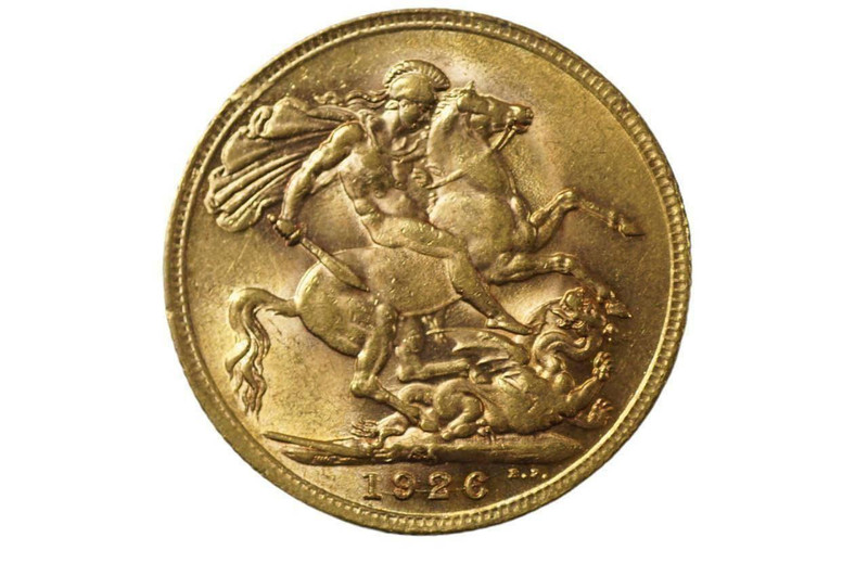 South Africa 1926 Gold Sovereign Variety Die Crack in Very Fine Condition