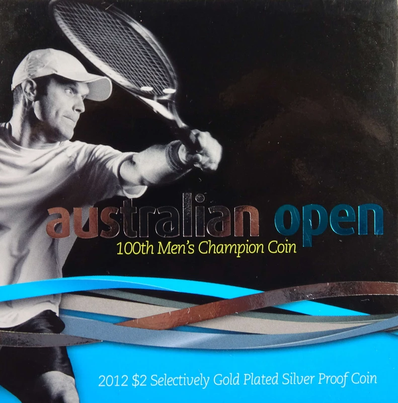 Australian Open 100th Men's Champion 2012 $2 Selectively Gold Plated Silver Proof Coin