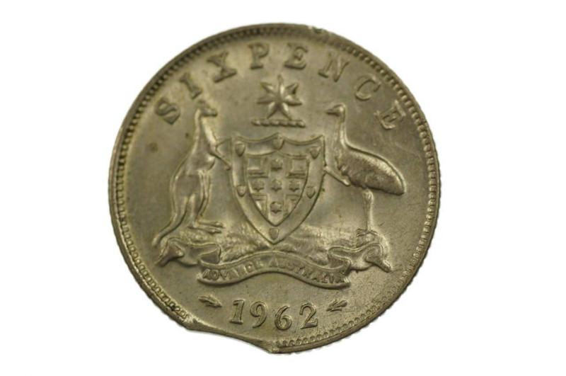 1962 Sixpence Variety Error Rim Clip in Extremely Fine Condition