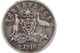 1910 Threepence Variety Die Crack Three Leg Emu in Almost Fine Condition