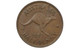 1947 Y. Half Penny Variety Partial Split Planchet Flaw in Very Fine Condition