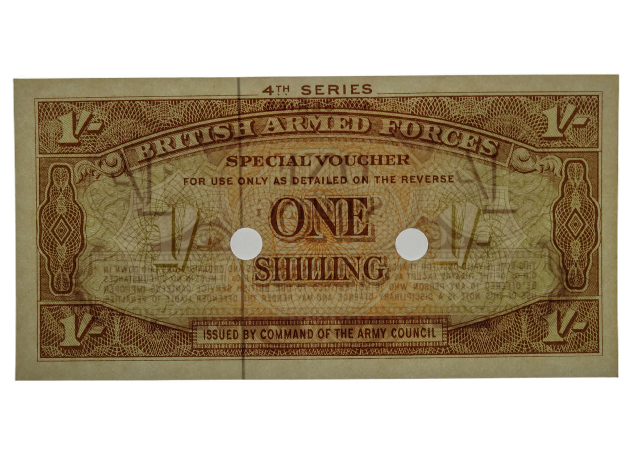 1962 1 Shilling British Armed Forces 4th Series Banknote