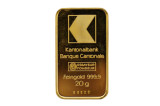 Swiss Kantonbank 20 Gram 999.9 Fine Gold Minted Bullion Bar