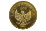 Indonesia 1974 100000 Rupiah Gold Coin in Uncirculated Condition