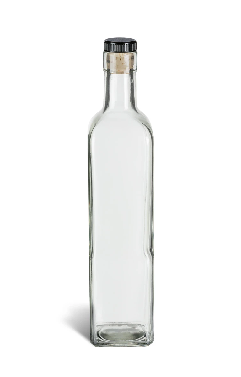 17 oz (500 ml) Quadra Square Glass Bottle with T-Top Cork