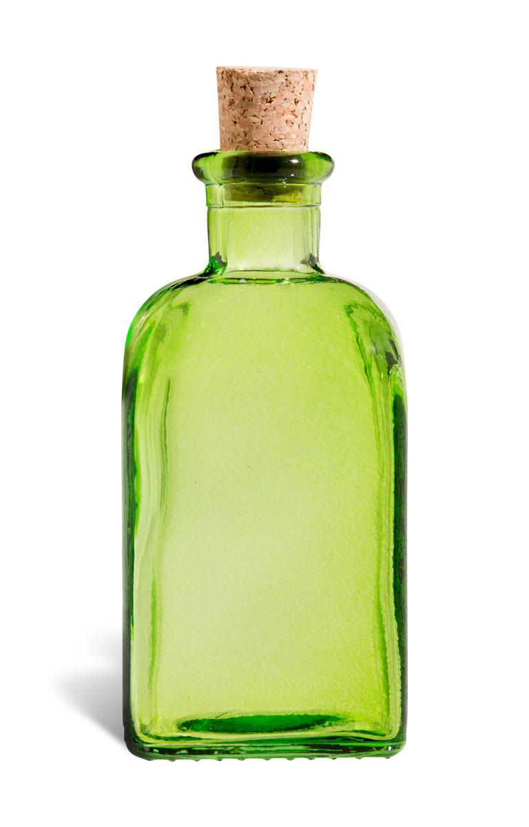 8 oz Green Spanish Recycled Glass Taberna Bottle, Cork