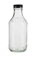 16 oz Decanter Glass Bottle with Black Metal Cap - DEC16MB