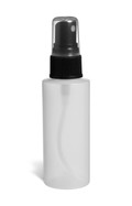 2 oz Natural HDPE Plastic Bottle with Black Atomizer - PN2AB