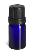 5 ml Cobalt Blue Euro Glass Bottle with Black Dropper Cap - DPB5