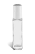 6 ml Roll-On Top Square Glass Bottle with Ball & White Cap - ROSQ6W