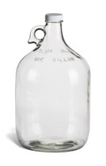 1 Gallon (128 oz) Clear Glass Jug with White Plastic Cap - JUG1W
