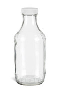 16 oz Decanter Glass Bottle with White Cap - DEC16W