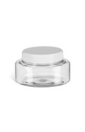 4 oz Clear PET Oval Plastic Jar with White Flat Lid - PJPC4WF