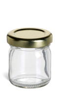 1.5 oz Jam Jar Glass with Gold Lid - JAM1