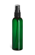 4 oz Green Round PET Plastic Bottle with Black Atomizer - PGR4AB