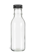 12 oz Round Sauce Bottle with Black Cap - SAU12