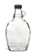 12 oz Glass Syrup Bottle with Black Cap - SYR12