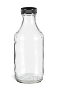 16 oz Decanter Glass Bottle with Black Cap - DEC16B