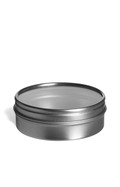 2.5 oz Flat Tin Container with Clear Top Cover - TCT2