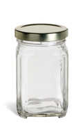 6 oz (190 ml) Victorian Square Glass Jar with Gold Lid - VIC6