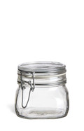 Half Liter (17.5 oz) Bale Square Glass Jar with Swing Top Lid - BALE19